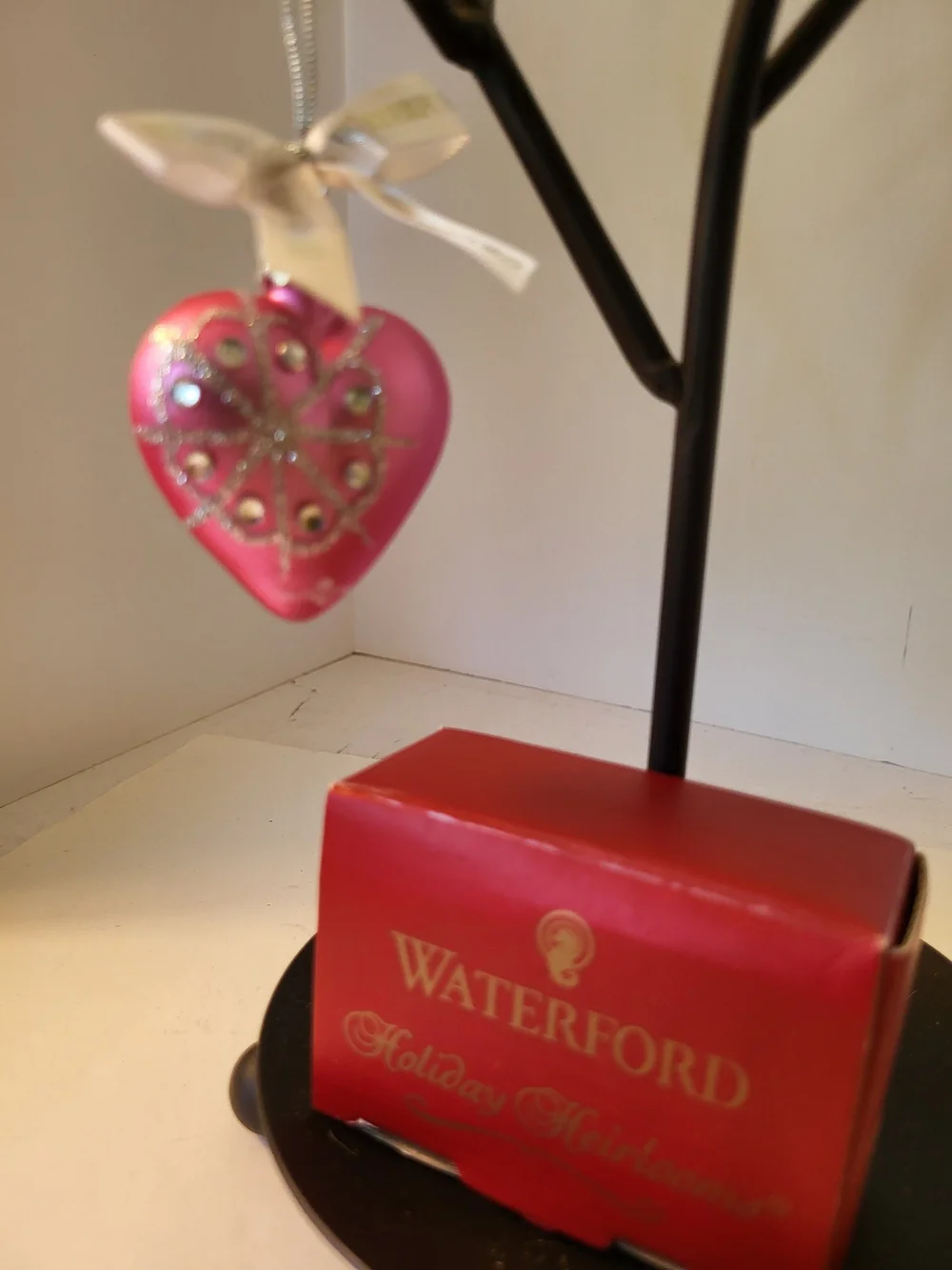 Waterford Pink Snowflake Heart Holiday Heirlooms Ornament
